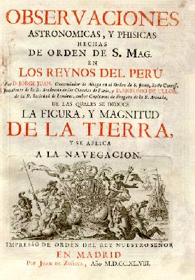 P�gina del libro de Antonio de Ulloa y Jorge Juan