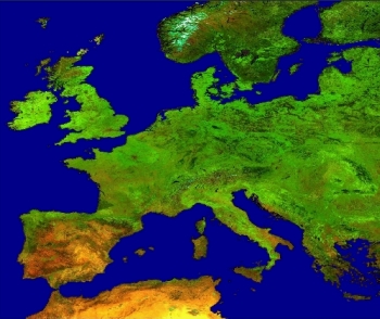 Europa vista con el sensor SPOT Vegetation