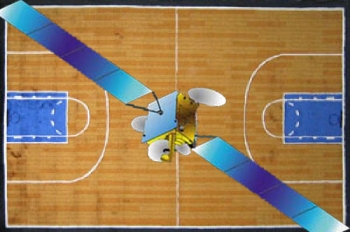 Comparaci�n Hispasat - campo de baloncesto